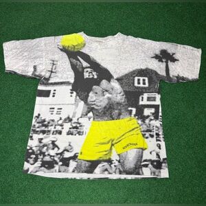 Vintage Beach Volleyball Surfer California All Over Print Aop M/L 21x26 T Shirt